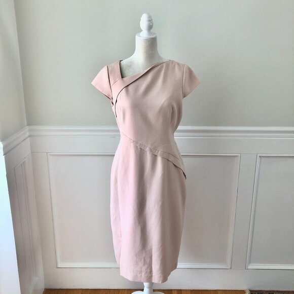 LK Bennett Blush Pink Sisi Sheath Dress 12 - Picture 3 of 7